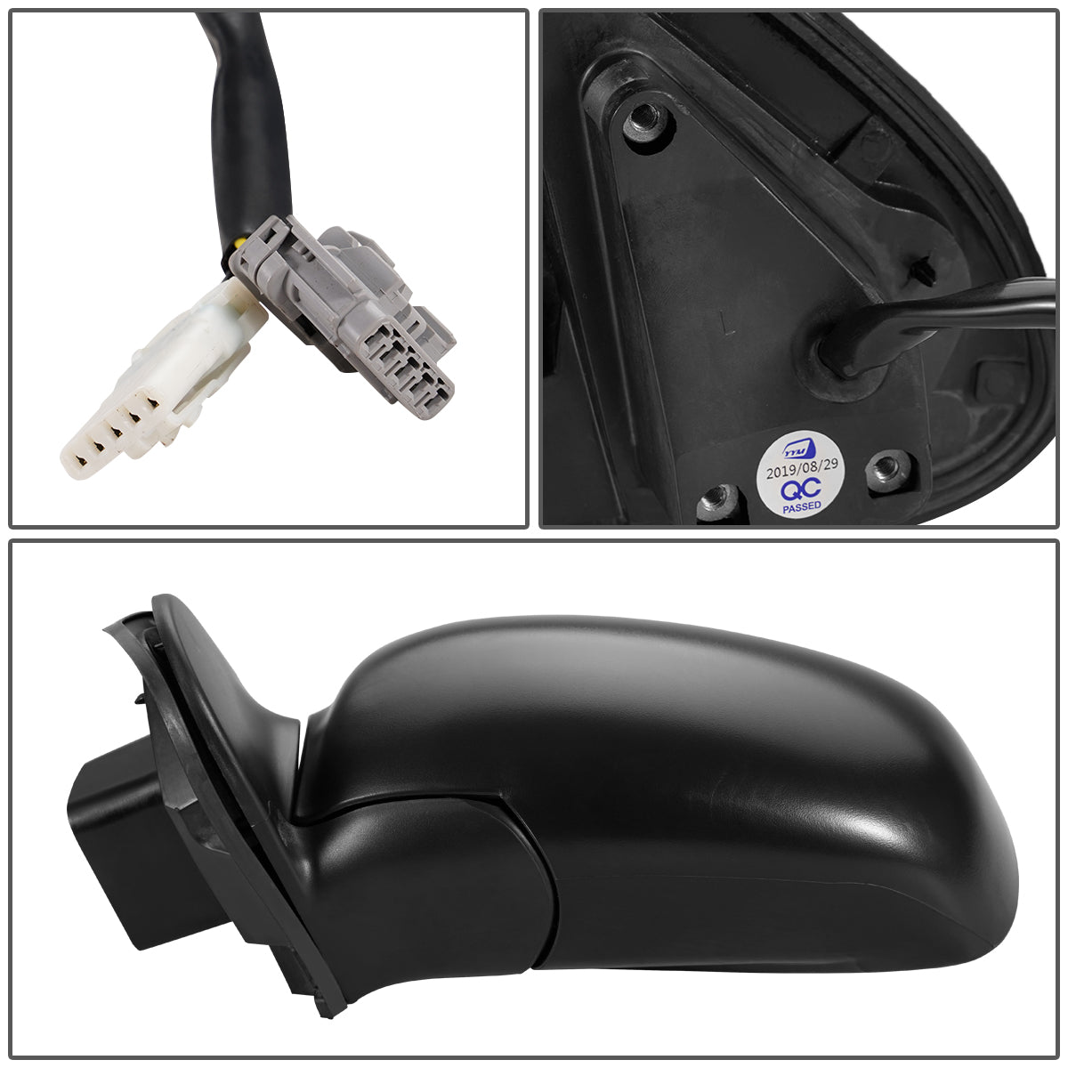 RETROVISOR MIRROR - OEM - 99-02 NISSAN QUEST - POWERED - HEATED - W/ MEMORY - FOLDING - BLACK MATERIAL - LEFT