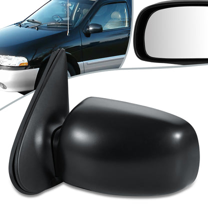 RETROVISOR MIRROR - OEM - 99-02 NISSAN QUEST - POWERED - HEATED - FOLDING - BLACK MATERIAL - LEFT