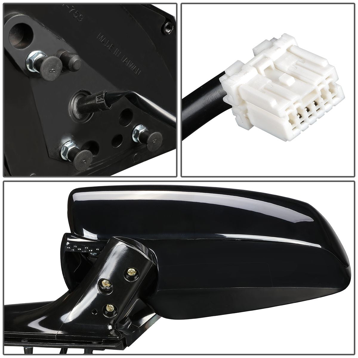 RETROVISOR MIRROR - OEM - 03-04 NISSAN MURANO - POWERED - PAINTABLE - BLACK - LEFT