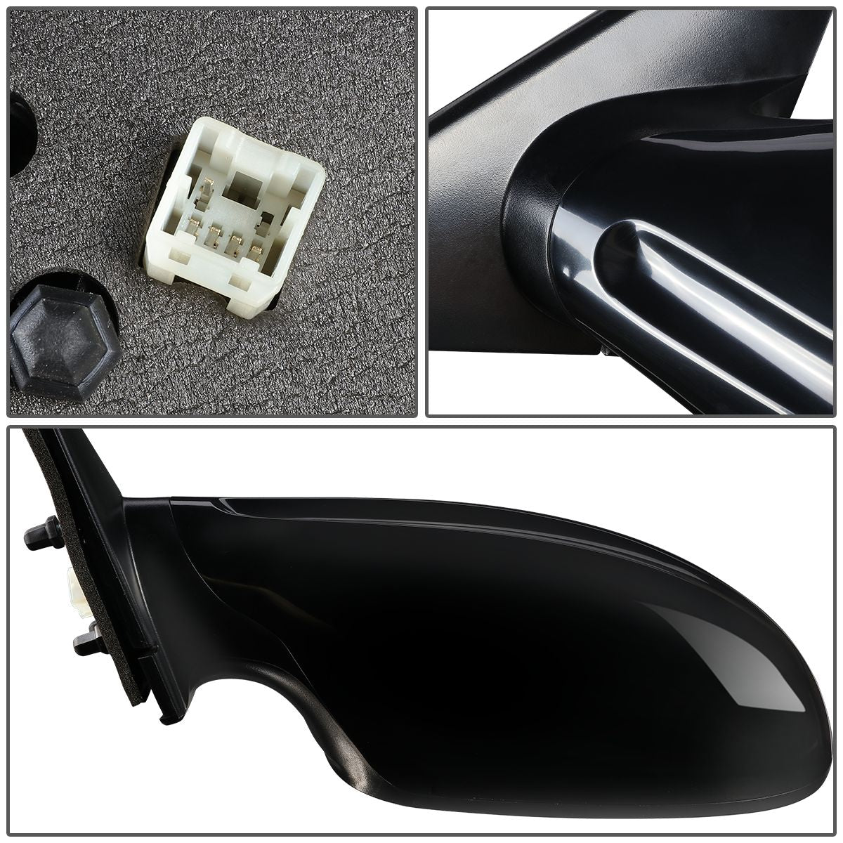 RETROVISOR MIRROR - OEM - 04-06 NISSAN ALTIMA - POWERED - HEATED - PAINTABLE - BLACK - LEFT