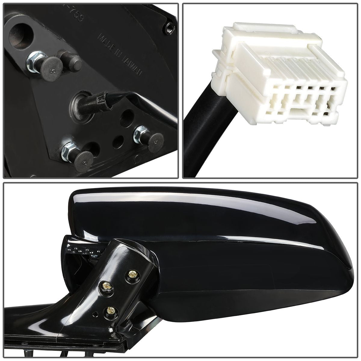 RETROVISOR MIRROR - OEM - 03-04 NISSAN MURANO - POWERED - HEATED - PAINTABLE - BLACK - LEFT