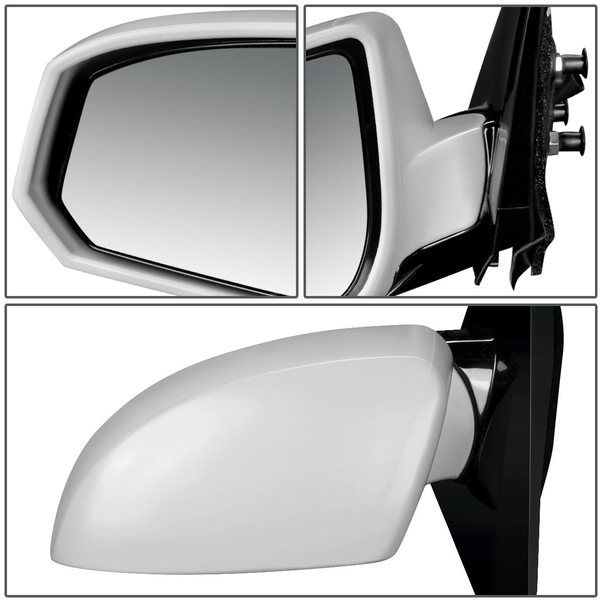 RETROVISOR MIRROR - OEM - 04-08 NISSAN MAXIMA - POWERED - HEATED - PAINTABLE - WHITE - LEFT