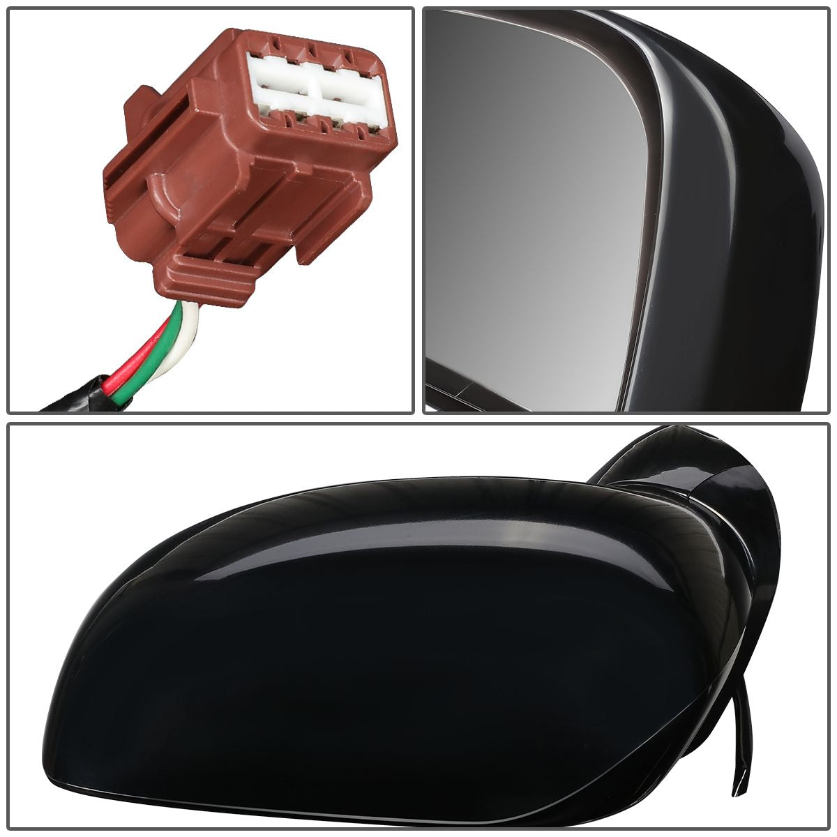 RETROVISOR MIRROR - OEM - 07-12 NISSAN VERSA - POWERED - PAINTABLE - BLACK - LEFT
