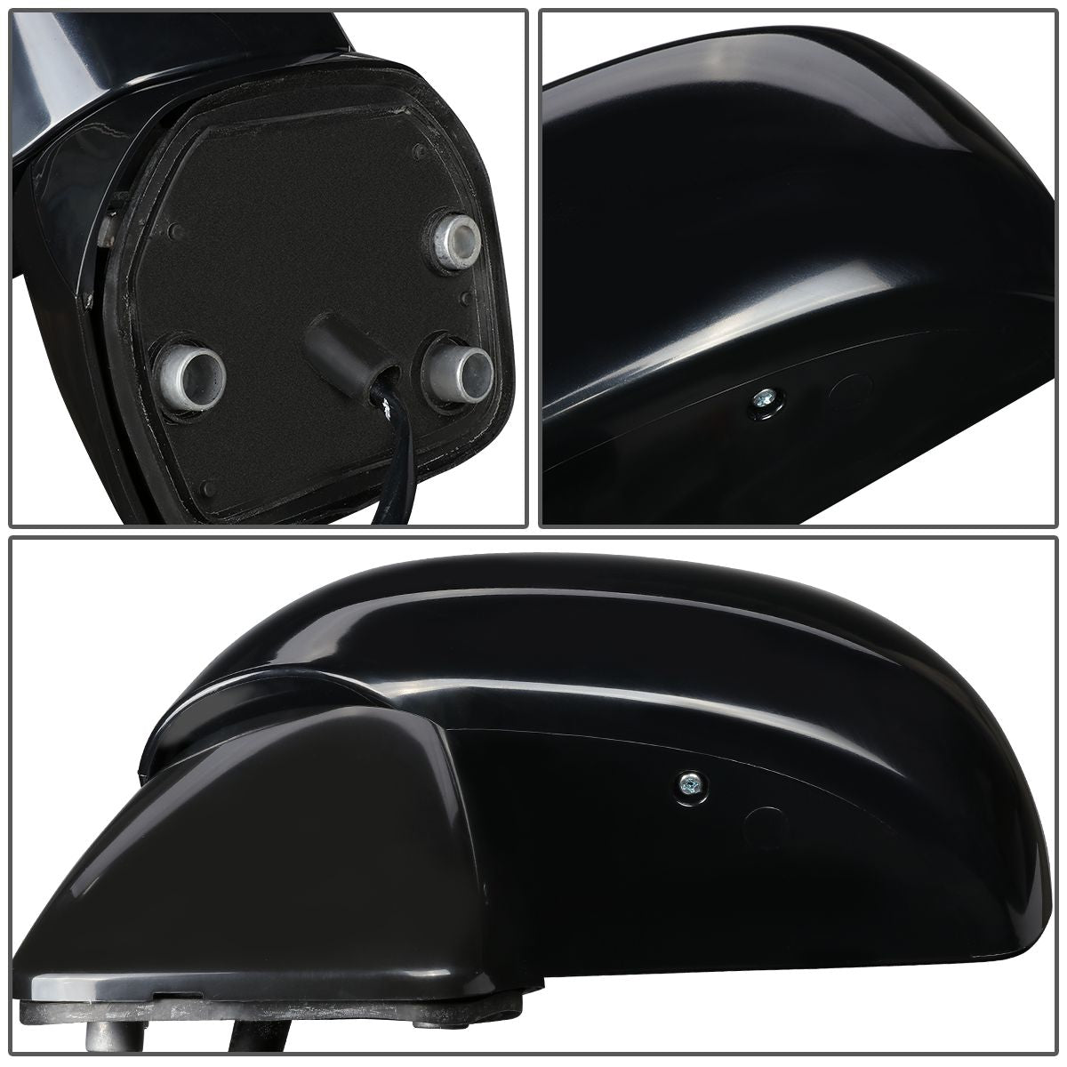 RETROVISOR MIRROR - OEM - 07-12 NISSAN VERSA - POWERED - PAINTABLE - BLACK - LEFT