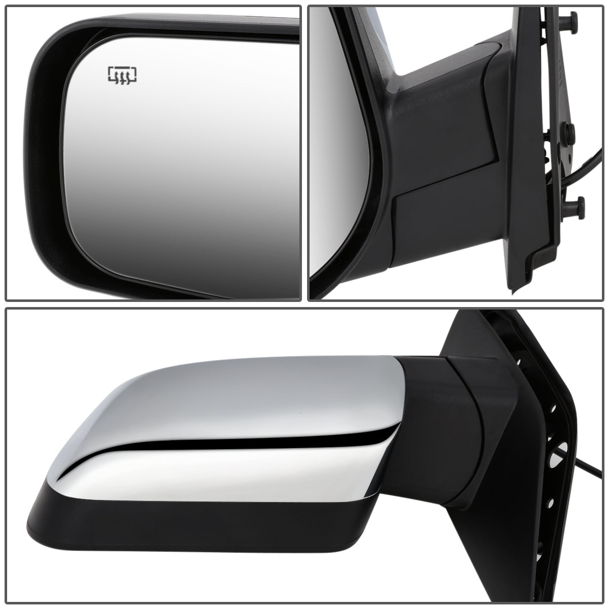 RETROVISOR MIRROR - OEM - 04-10 NISSAN TITAN / 04-10 INFINITI QX56 / 05-15 NISSAN ARMADA - POWERED - HEATED - CHROME - LEFT