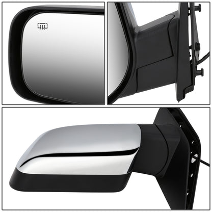 RETROVISOR MIRROR - OEM - 04-10 NISSAN TITAN / 04-10 INFINITI QX56 / 05-15 NISSAN ARMADA - POWERED - HEATED - CHROME - LEFT