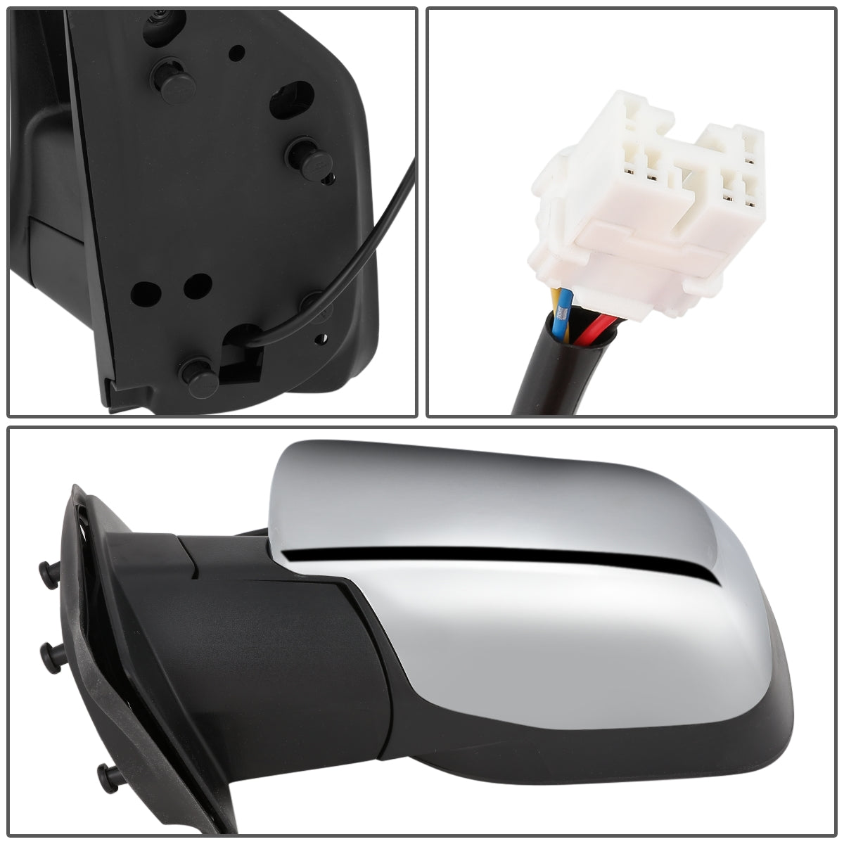 RETROVISOR MIRROR - OEM - 04-10 NISSAN TITAN / 04-10 INFINITI QX56 / 05-15 NISSAN ARMADA - POWERED - HEATED - CHROME - LEFT