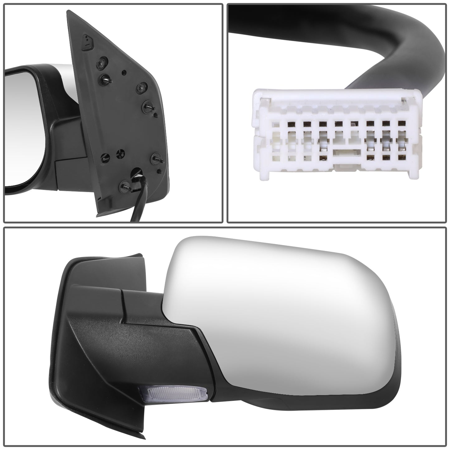 RETROVISOR MIRROR - OE STYLE - NISSAN TITAN 2004-2005 - WITH POWER WITH HEATED WITH LAMP WITH MEMORY - DRIVER LEFT SIDE - BLACK