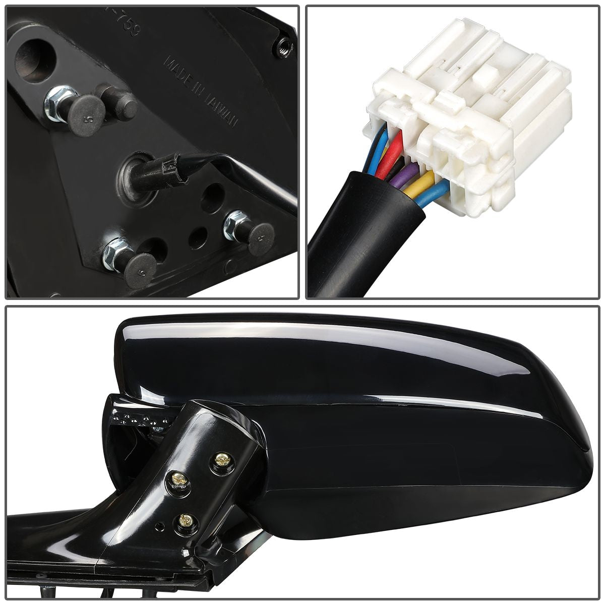 RETROVISOR MIRROR - OEM - 03-04 NISSAN MURANO - POWERED - PAINTABLE - BLACK - LEFT