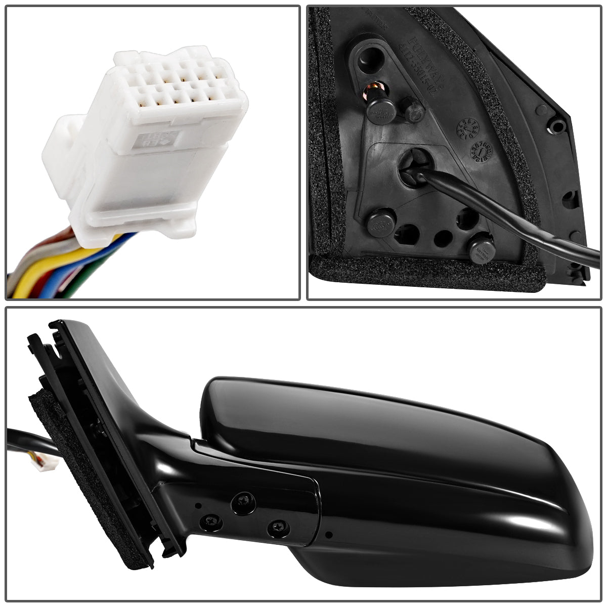 RETROVISOR MIRROR - OEM - 03-07 NISSAN MURANO - POWERED - W/ MEMORY - FOLDING - BLACK - LEFT