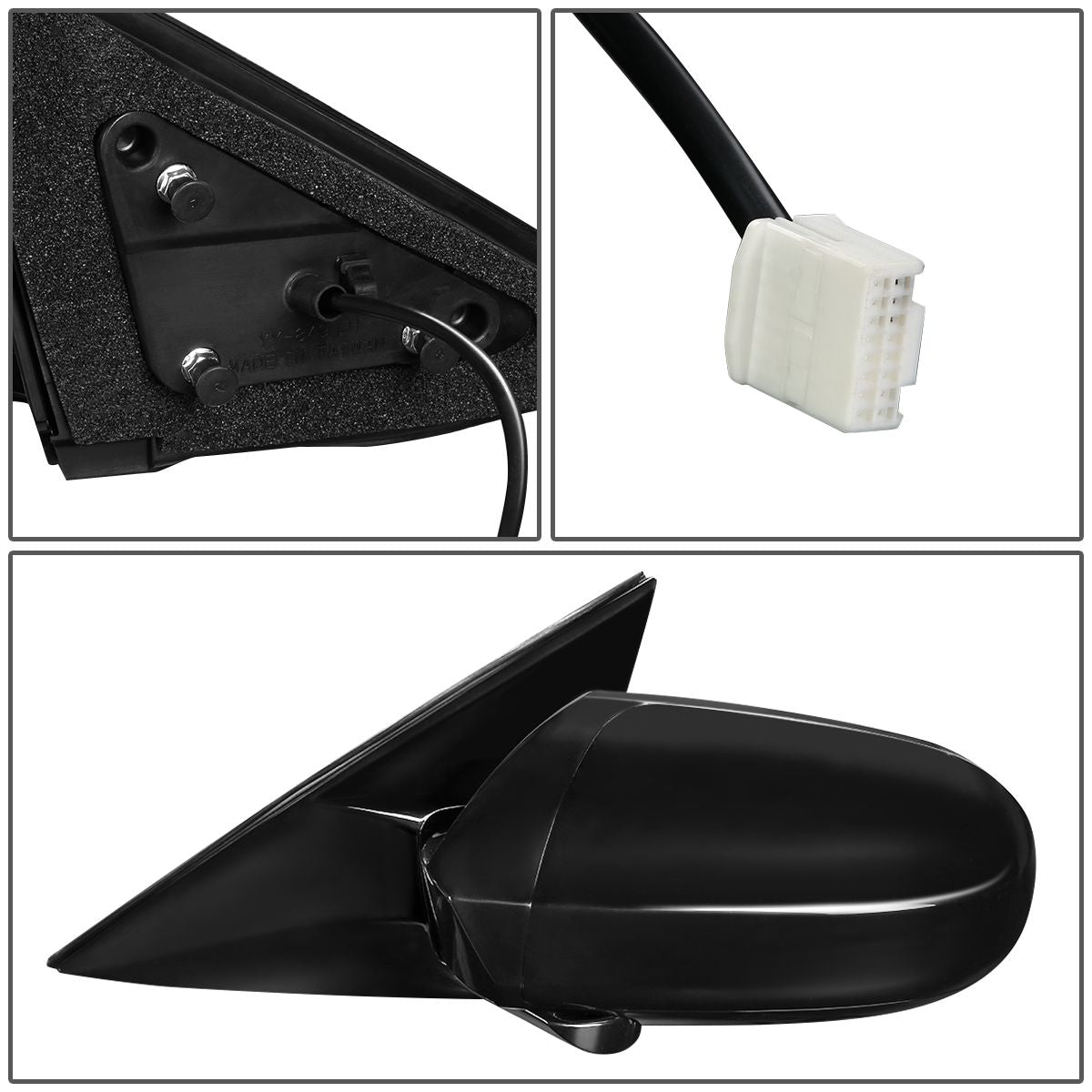 RETROVISOR MIRROR - OEM - 09-14 NISSAN MAXIMA - POWERED - PAINTABLE - BLACK - LEFT