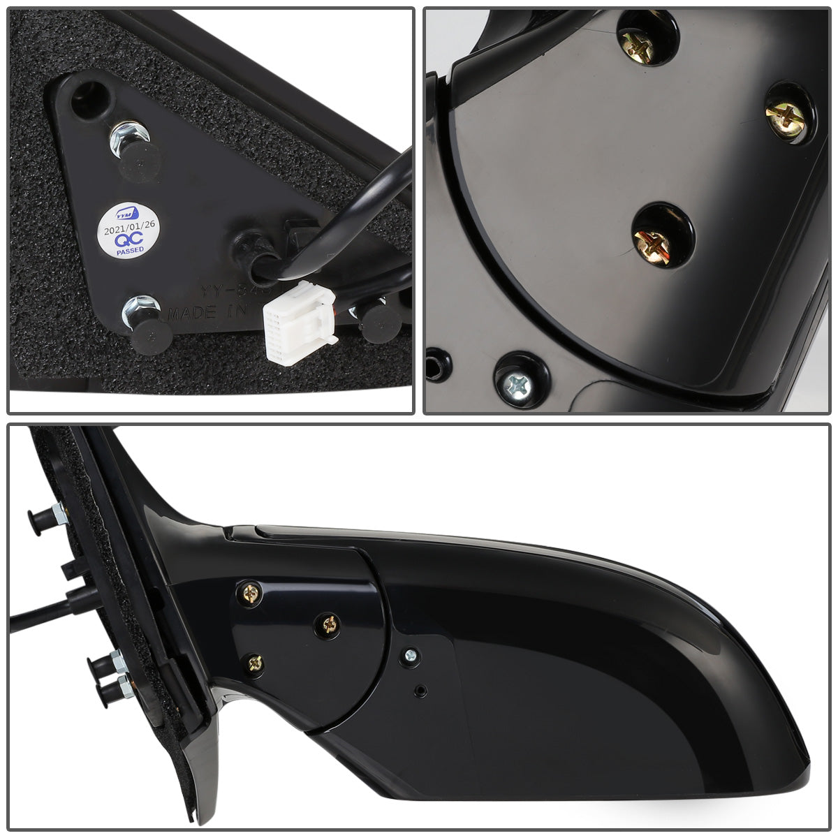 RETROVISOR MIRROR - OEM - 09-15 NISSAN MAXIMA - POWERED - W/ SIGNAL LIGHT - FOLDING - BLACK MATERIAL - LEFT