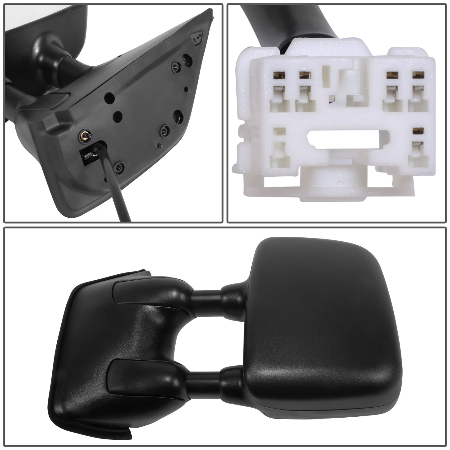 RETROVISOR MIRROR - OE STYLE - NISSAN TITAN 06-15 - WITH POWER WITH HEATED GLASS DUAL ARM - DRIVER SIDE - PAINT TO MATCH - BLACK