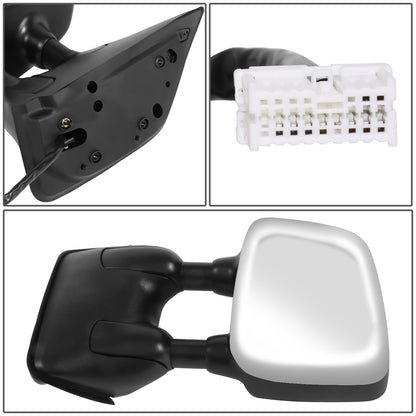 RETROVISOR MIRROR - OE STYLE - NISSAN TITAN 04-15 - WITH POWER WITH HEATED GLASS WITH MEMORY DUAL ARM CHROME COVER - DRIVER SIDE - SMOOTH - BLACK / CHROME