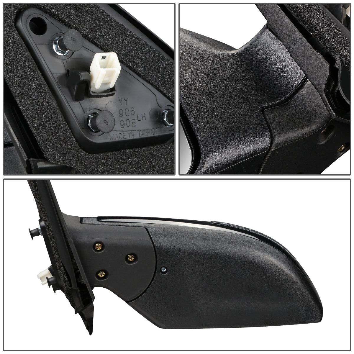 RETROVISOR MIRROR - OEM - 07-12 NISSAN ALTIMA - POWERED - HEATED - W/ SIGNAL LIGHT - FOLDING - BLACK MATERIAL - LEFT