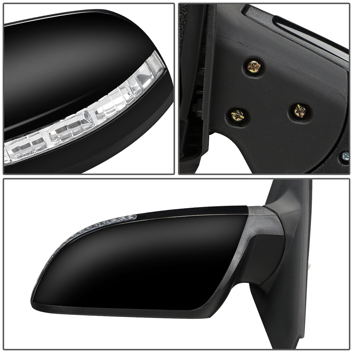 RETROVISOR MIRROR - OEM - 07-12 NISSAN ALTIMA - POWERED - HEATED - W/ SIGNAL LIGHT - FOLDING - BLACK MATERIAL - LEFT