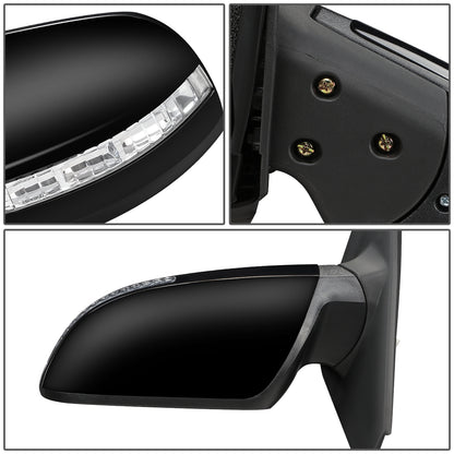 RETROVISOR MIRROR - OEM - 07-12 NISSAN ALTIMA - POWERED - HEATED - W/ SIGNAL LIGHT - FOLDING - BLACK MATERIAL - LEFT