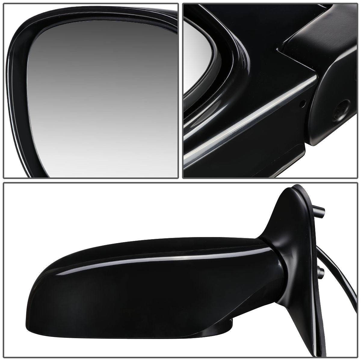 RETROVISOR MIRROR - OEM - 99-00 NISSAN PATHFINDER - POWERED - HEATED - PAINTABLE - BLACK - LEFT