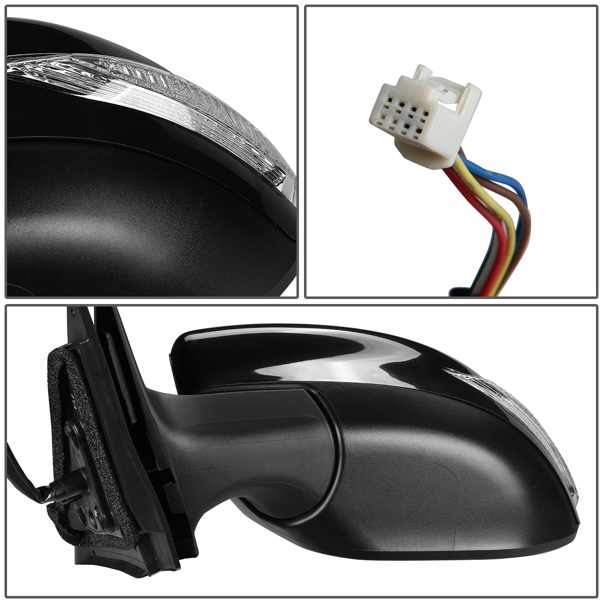 RETROVISOR MIRROR - OEM - 13-18 NISSAN ALTIMA SEDAN - POWERED - HEATED - TEXTURED - BLACK - LEFT