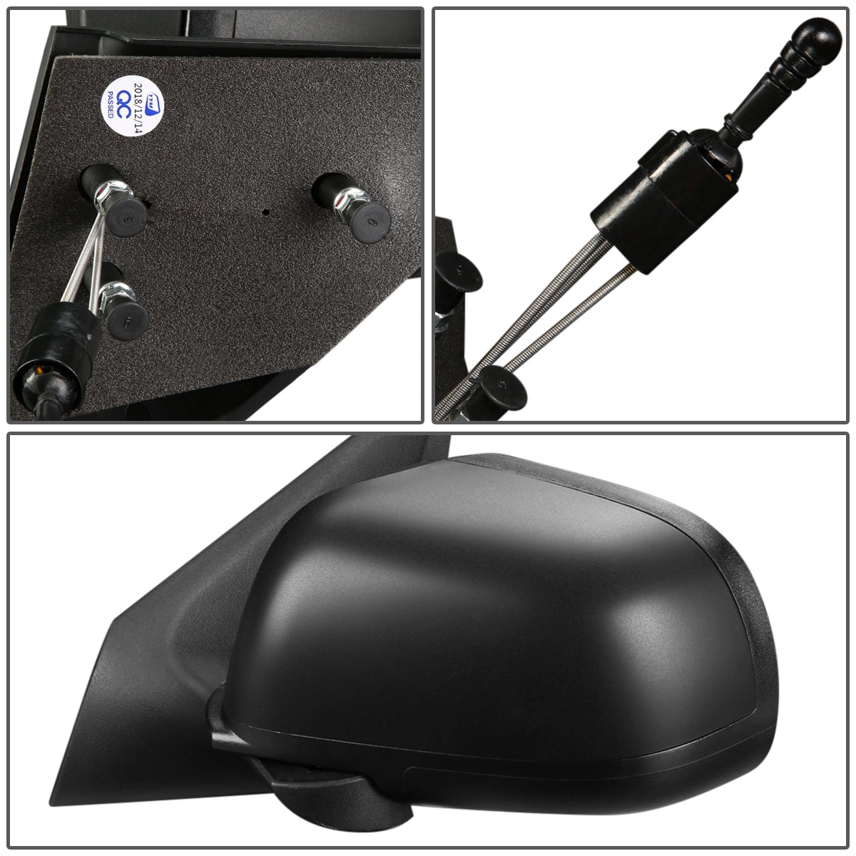 RETROVISOR MIRROR - OEM - 12-15 NISSAN VERSA - MANUAL - TEXTURED - BLACK - LEFT