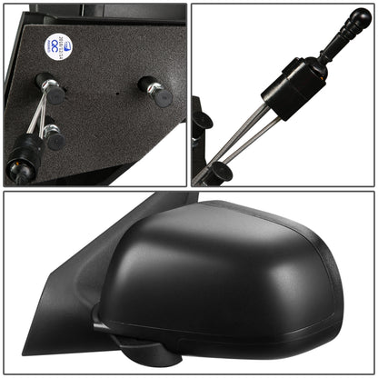 RETROVISOR MIRROR - OEM - 12-15 NISSAN VERSA - MANUAL - TEXTURED - BLACK - LEFT