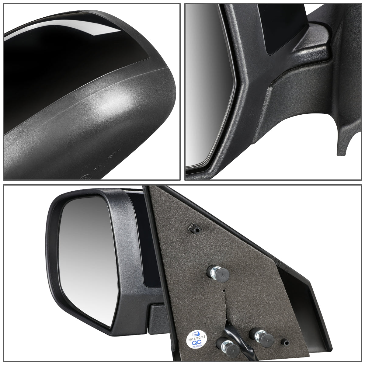 RETROVISOR MIRROR - OEM - 12-14 NISSAN VERSA - POWERED - TEXTURED - BLACK - LEFT