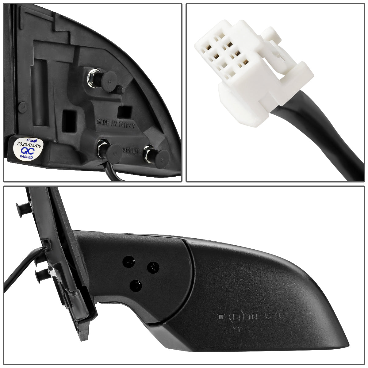 RETROVISOR MIRROR - OEM - 10-15 NISSAN LEAF - POWERED - HEATED - FOLDING - BLACK MATERIAL - LEFT