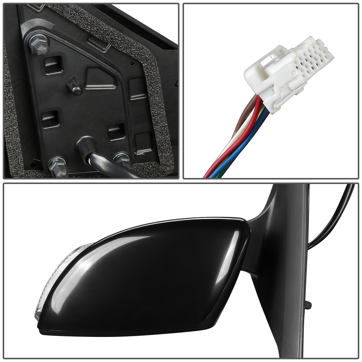 RETROVISOR MIRROR - OEM - 13-15 NISSAN SENTRA - POWERED - HEATED - TEXTURED - BLACK - LEFT