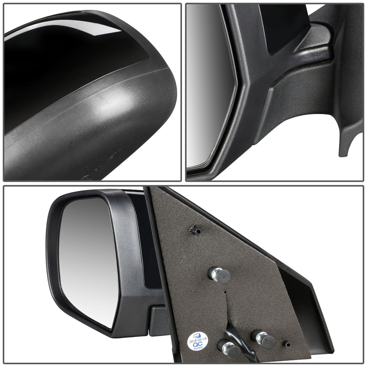 RETROVISOR MIRROR - OEM - 12-13 NISSAN VERSA - POWERED - HEATED - TEXTURED - BLACK - LEFT