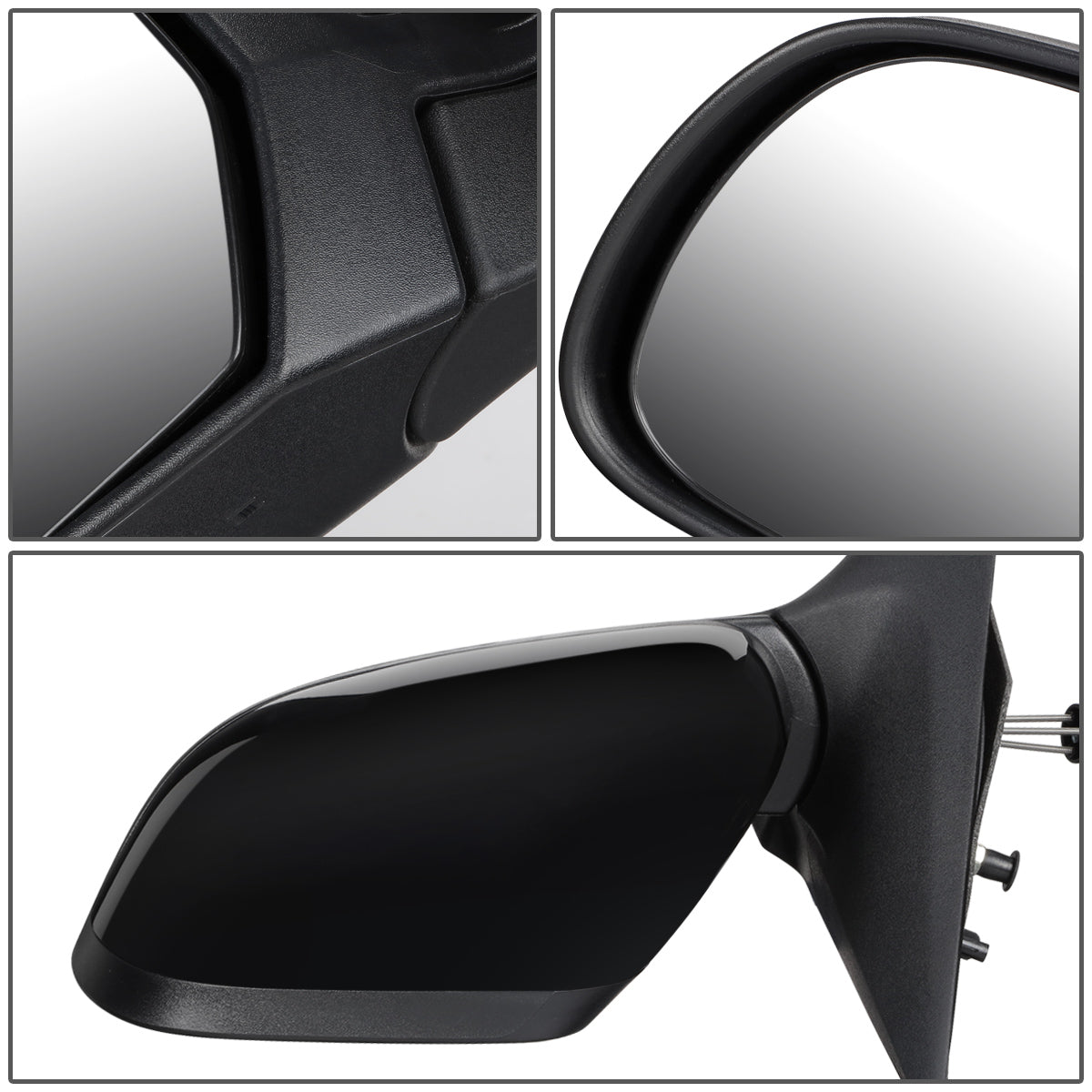 RETROVISOR MIRROR - OEM - 12-14 NISSAN VERSA 4-DR - MANUAL - W/ CABLE - FOLDING - BLACK MATERIAL - LEFT