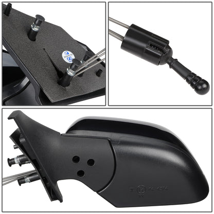 RETROVISOR MIRROR - OEM - 12-14 NISSAN VERSA 4-DR - MANUAL - W/ CABLE - FOLDING - BLACK MATERIAL - LEFT