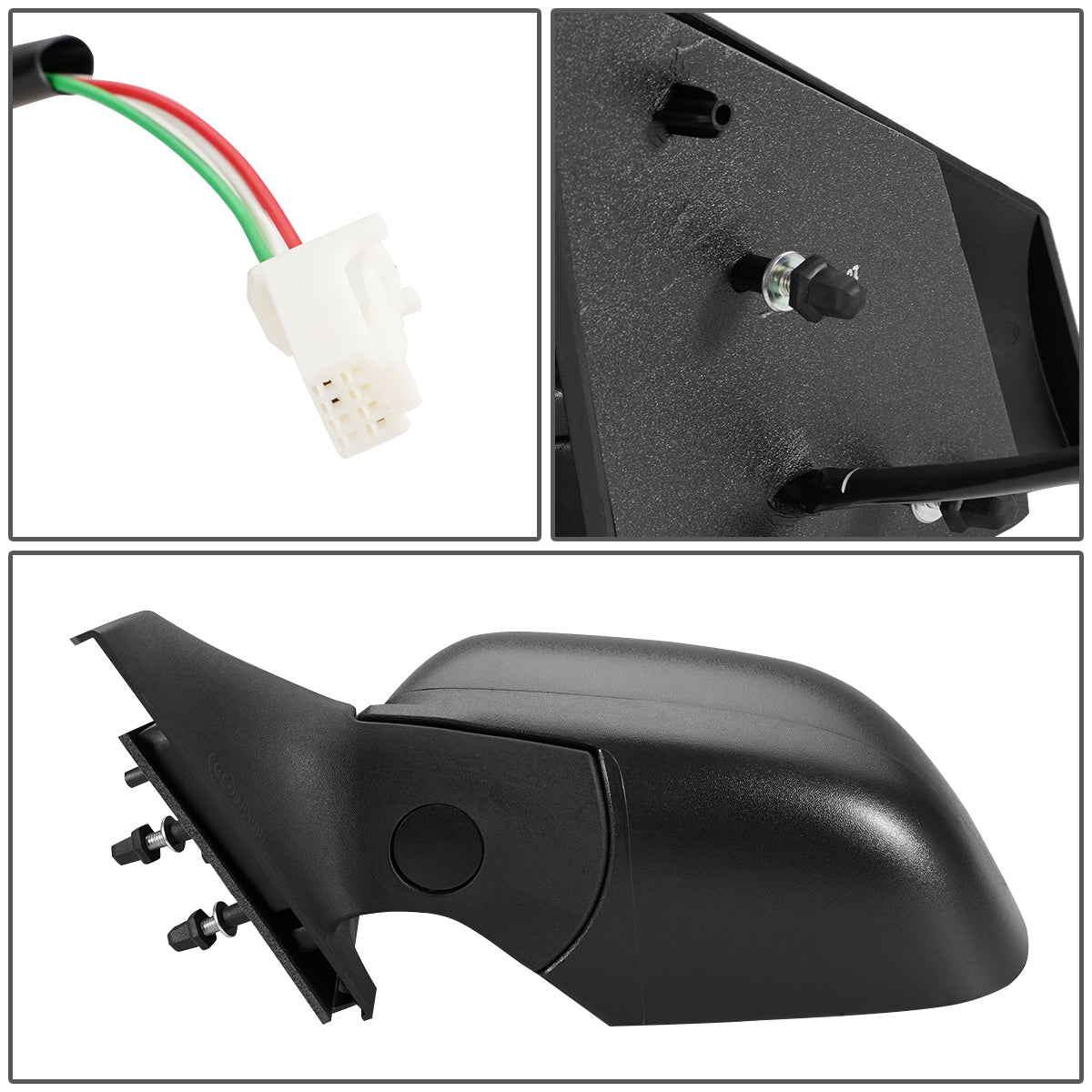 RETROVISOR MIRROR - OEM - 12-14 NISSAN VERSA 4-DR - POWERED - FOLDING - TEXTURED - BLACK - LEFT