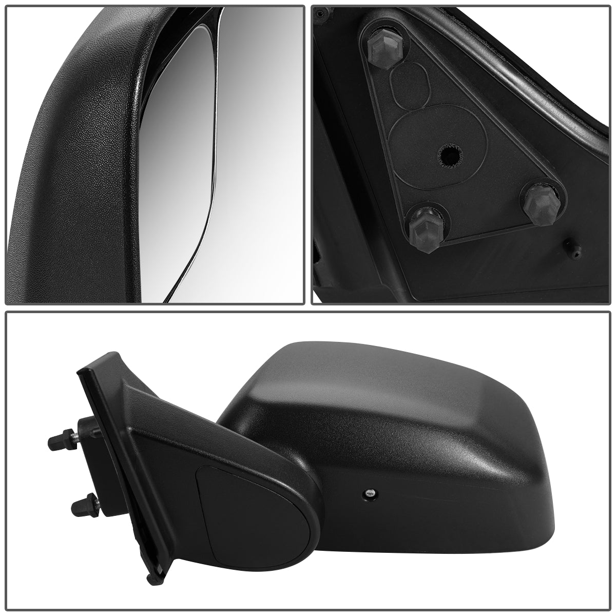 RETROVISOR MIRROR - OEM - 13-20 NISSAN NV200 - MANUAL - FOLDING - TEXTURED - BLACK - LEFT