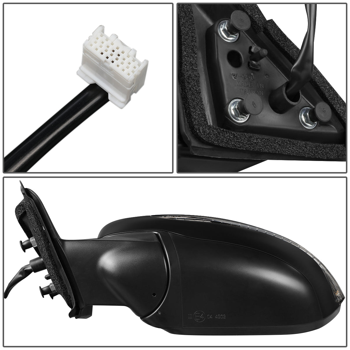 RETROVISOR MIRROR - OEM - 14-16 NISSAN ROGUE - POWERED - W/ SIGNAL - FOLDING - BLACK MATERIAL - LEFT