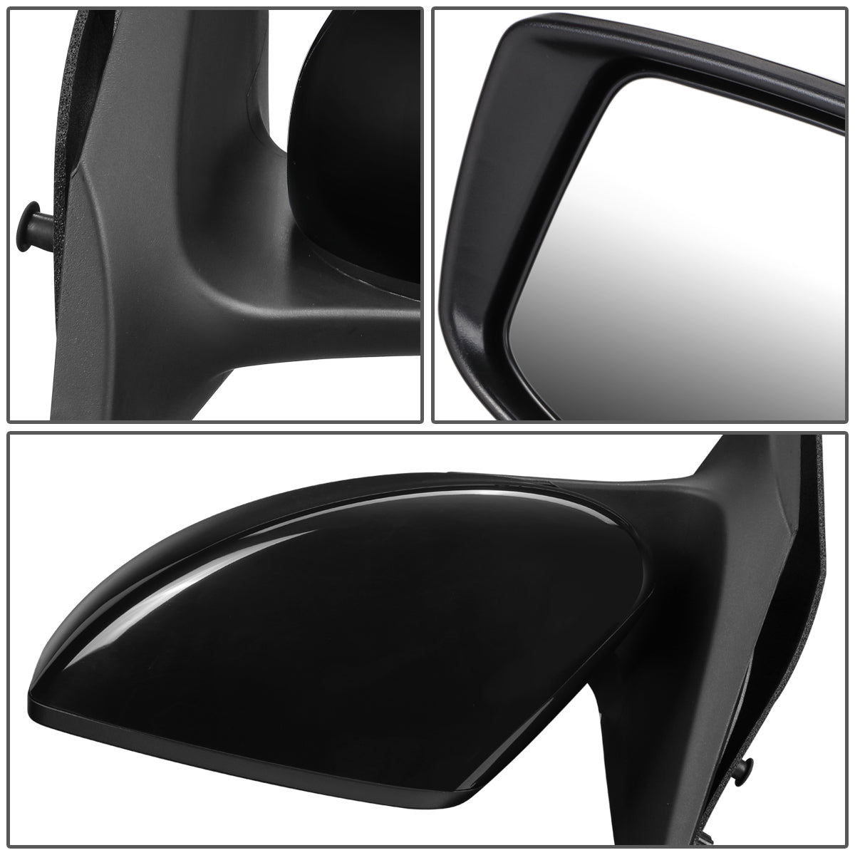 RETROVISOR MIRROR - OEM - 15-19 NISSAN VERSA 4-DR - POWERED - FOLDING - BLACK MATERIAL - LEFT