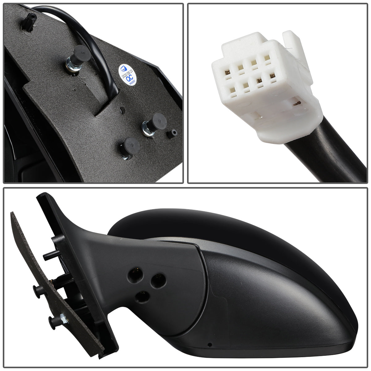 RETROVISOR MIRROR - OEM - 15-19 NISSAN VERSA 4-DR - POWERED - FOLDING - BLACK MATERIAL - LEFT