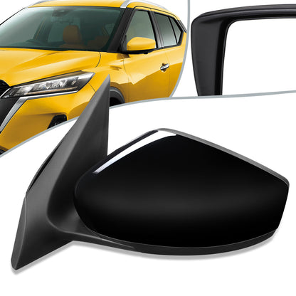 RETROVISOR MIRROR - OEM - 15-19 NISSAN VERSA 4-DR - POWERED - FOLDING - BLACK MATERIAL - LEFT