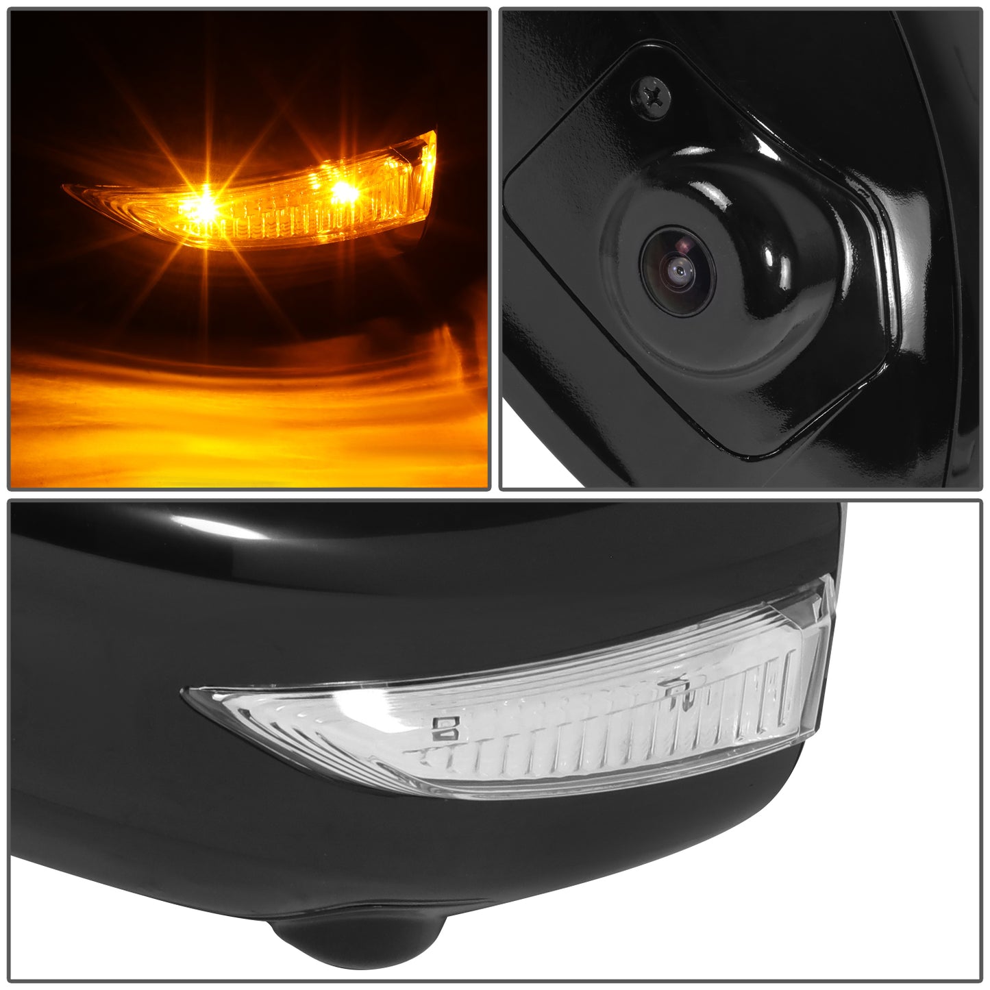 RETROVISOR MIRROR - OE STYLE - NISSAN MAXIMA 16-19 - WITH POWER WITH HEATED GLASS WITH SIGNAL WITH MEMORY WITH CAMERA - DRIVER SIDE - PAINT TO MATCH - BLACK