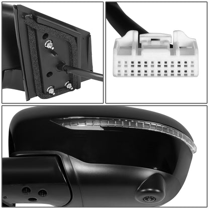 RETROVISOR MIRROR - OE STYLE - NISSAN MURANO 15-16 - WITH POWER WITH HEATED WITH CAMERA WITH SIGNAL - DRIVER SIDE - PAINT TO MATCH - BLACK