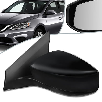 RETROVISOR MIRROR - OEM - 13-15 NISSAN SENTRA - POWERED - HEATED - FOLDING - BLACK MATERIAL - LEFT