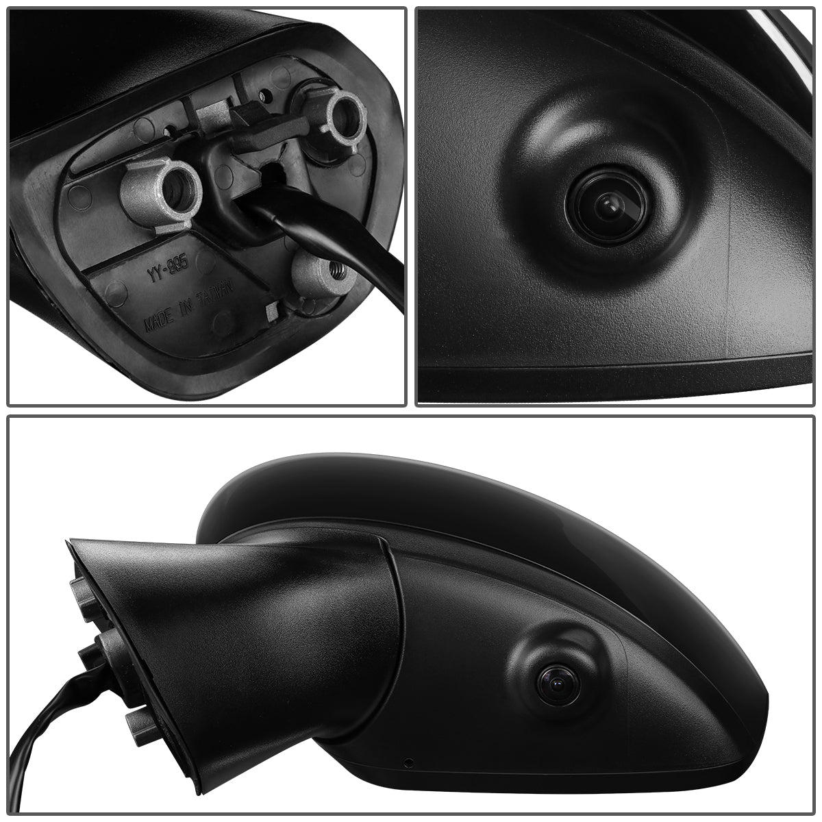 RETROVISOR MIRROR - OEM - 14-16 NISSAN VERSA NOTE - POWERED - HEATED - W/ CAMERA - FOLDING - BLACK MATERIAL - LEFT