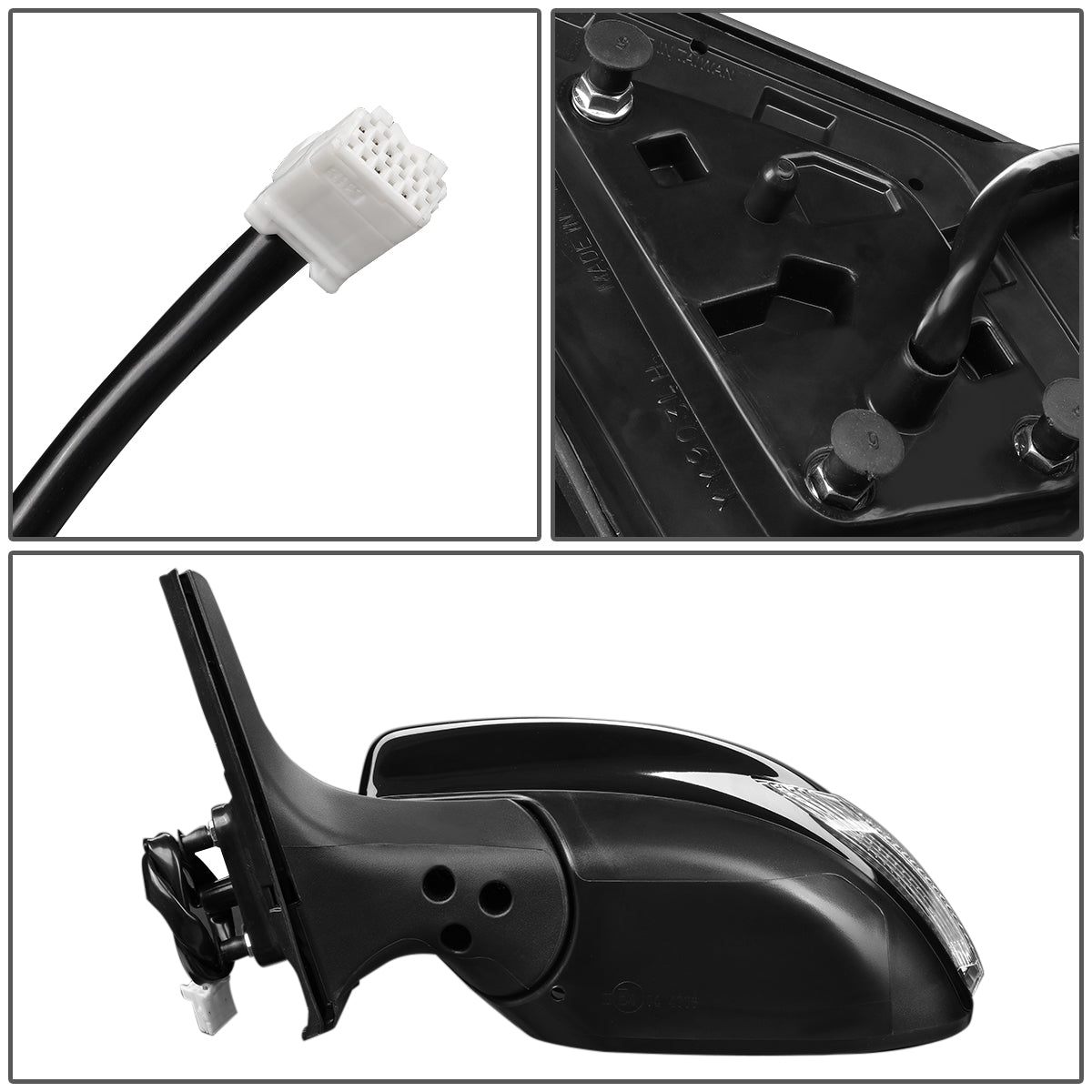 RETROVISOR MIRROR - OEM - 13-15 NISSAN SENTRA - POWERED - W/ SIGNAL LIGHT - FOLDING - BLACK MATERIAL - LEFT