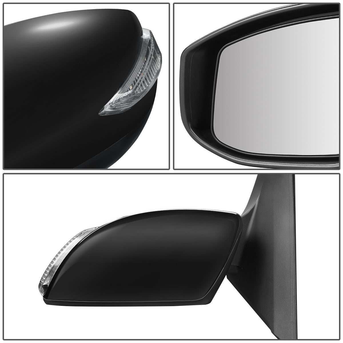 RETROVISOR MIRROR - OEM - 13-15 NISSAN SENTRA - POWERED - W/ SIGNAL LIGHT - FOLDING - BLACK MATERIAL - LEFT