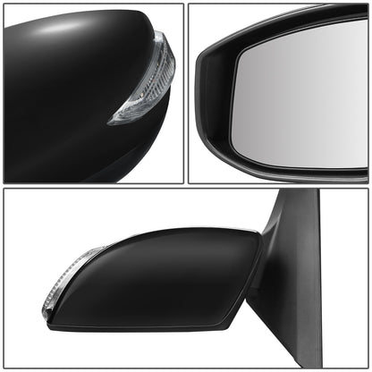RETROVISOR MIRROR - OEM - 13-15 NISSAN SENTRA - POWERED - W/ SIGNAL LIGHT - FOLDING - BLACK MATERIAL - LEFT