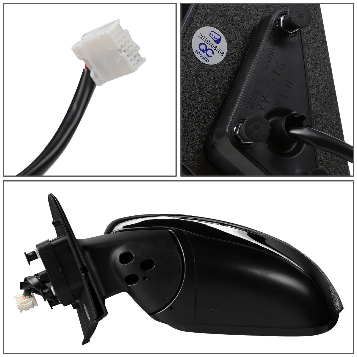 RETROVISOR MIRROR - OEM - 11-12 NISSAN JUKE - POWERED - W/ SIGNAL LIGHT - FOLDING - BLACK MATERIAL - LEFT