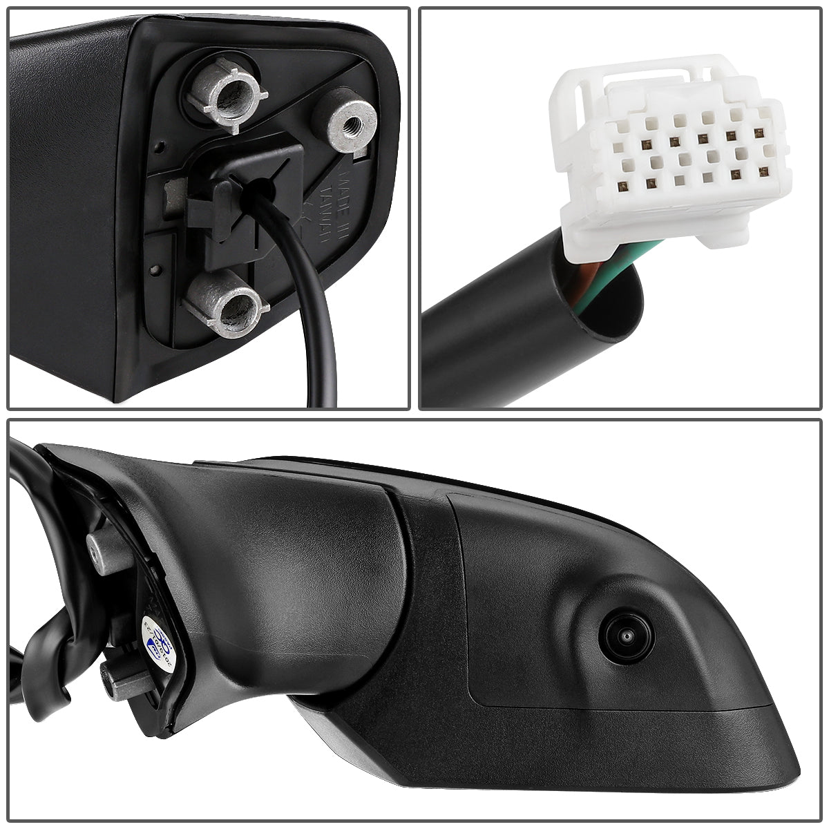 RETROVISOR MIRROR - OEM - 14-16 NISSAN VERSA NOTE - POWERED - HEATED - W/ CAMERA - FOLDING - BLACK MATERIAL - LEFT