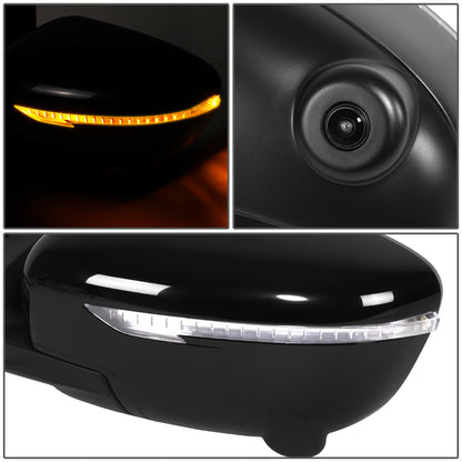 RETROVISOR MIRROR - OE STYLE - NISSAN ROGUE 14-16 - WITH POWER WITH HEATED WITH SIGNAL WITH CAMERA - DRIVER SIDE - PAINT TO MATCH - BLACK