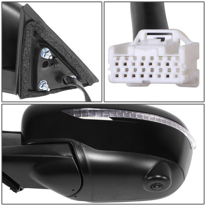 RETROVISOR MIRROR - OE STYLE - NISSAN ROGUE 14-16 - WITH POWER WITH HEATED WITH SIGNAL WITH CAMERA - DRIVER SIDE - PAINT TO MATCH - BLACK