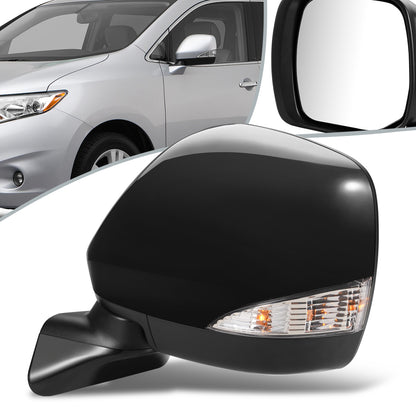 RETROVISOR MIRROR - OEM - 11-17 NISSAN QUEST - POWERED - HEATED - W/ SIGNAL LIGHT - W/ MEMORY - W/ BSD - FOLDING - BLACK MATERIAL - LEFT
