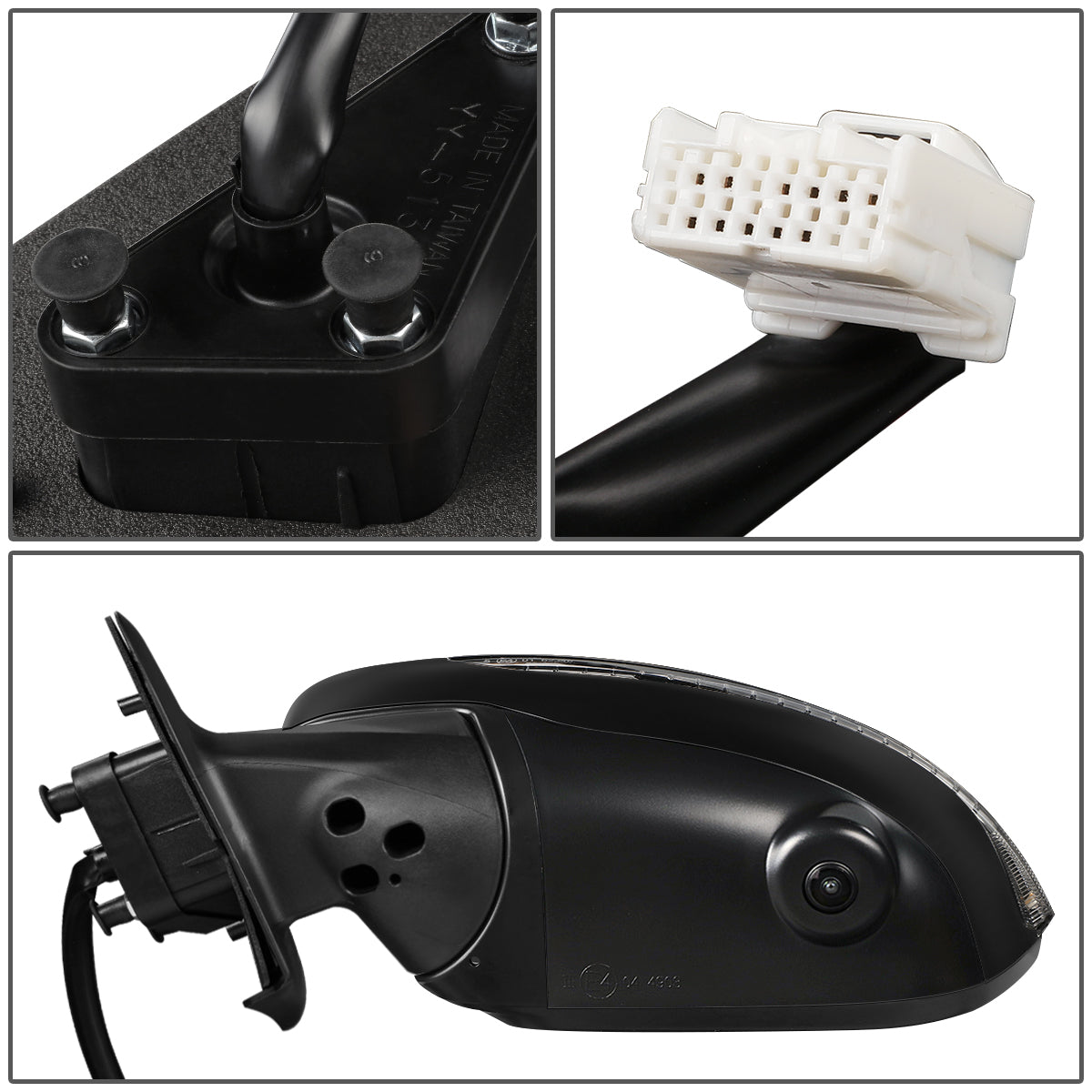 RETROVISOR MIRROR - OEM - 11-12 NISSAN JUKE - POWERED - HEATED - W/ SIGNAL LIGHT - W/ CAMERA - FOLDING - BLACK MATERIAL - LEFT